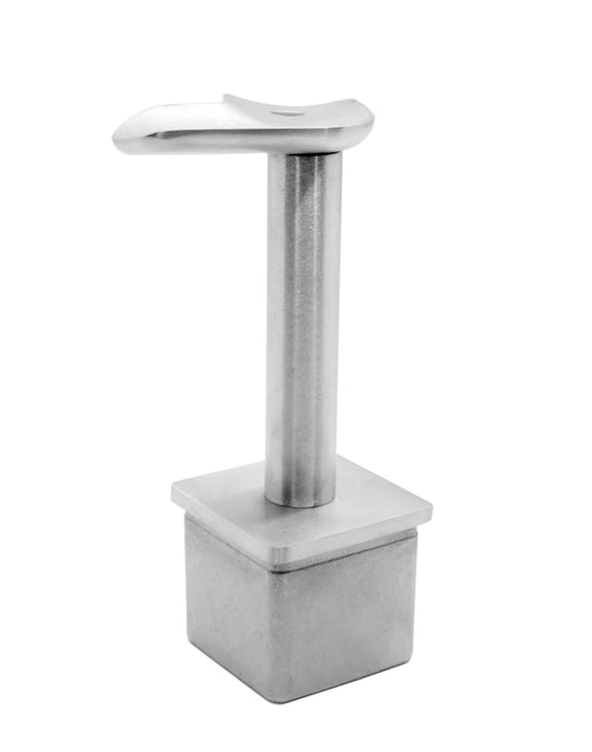 90 Degree Round Stem Post Handrail Bracket Stainless Steel for 2" Post Fitting (P0200-90-TOP-ROUND) - SHEMONICO
