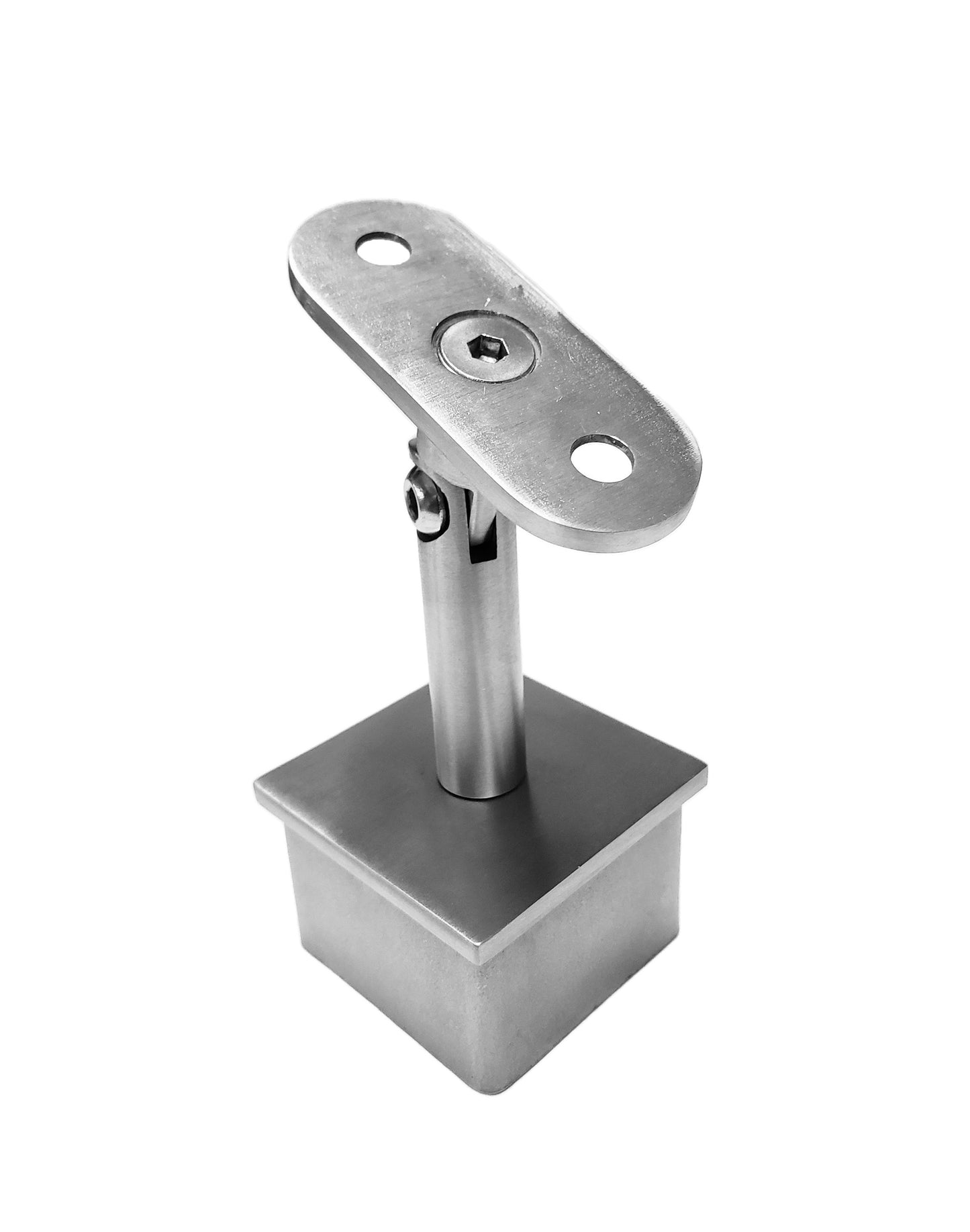 Adjustable Round Stem Post Handrail Bracket Stainless Steel for 2" Post Fitting (P0200-ADJ-TOP-ROUND) - SHEMONICO