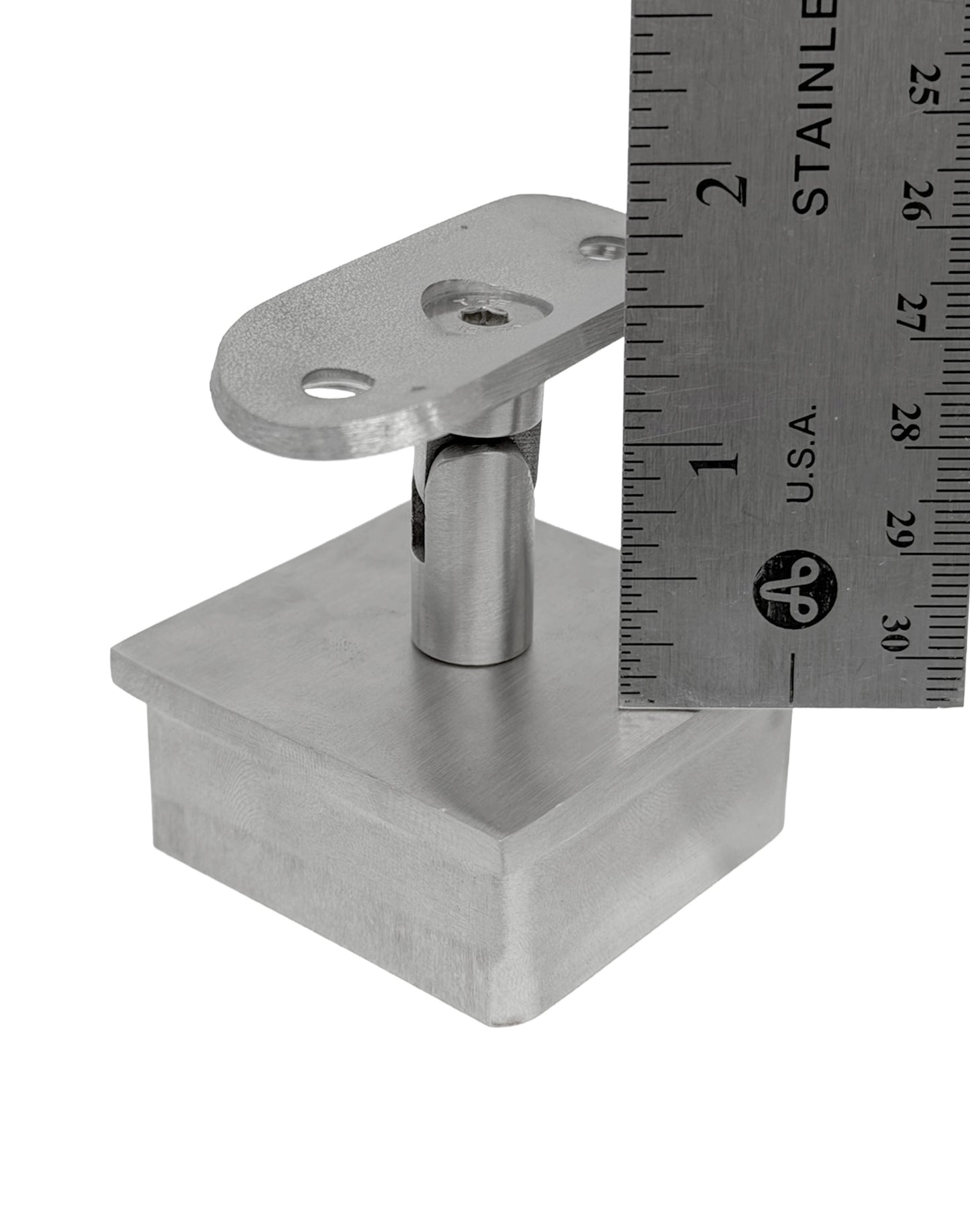 Adjustable Round Stem Post Handrail Bracket Stainless Steel for 2" Post Fitting (P0200-ADJ-TOP-ROUND) - SHEMONICO