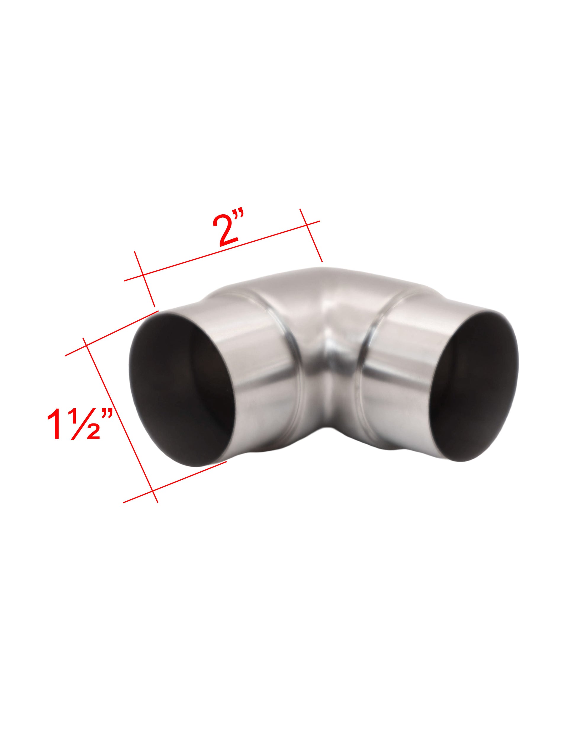 90 Degree Sharp Corner Elbow for 1 1/2 Round Handrail Tube Stainless Steel 304 (P0315-150) - SHEMONICO