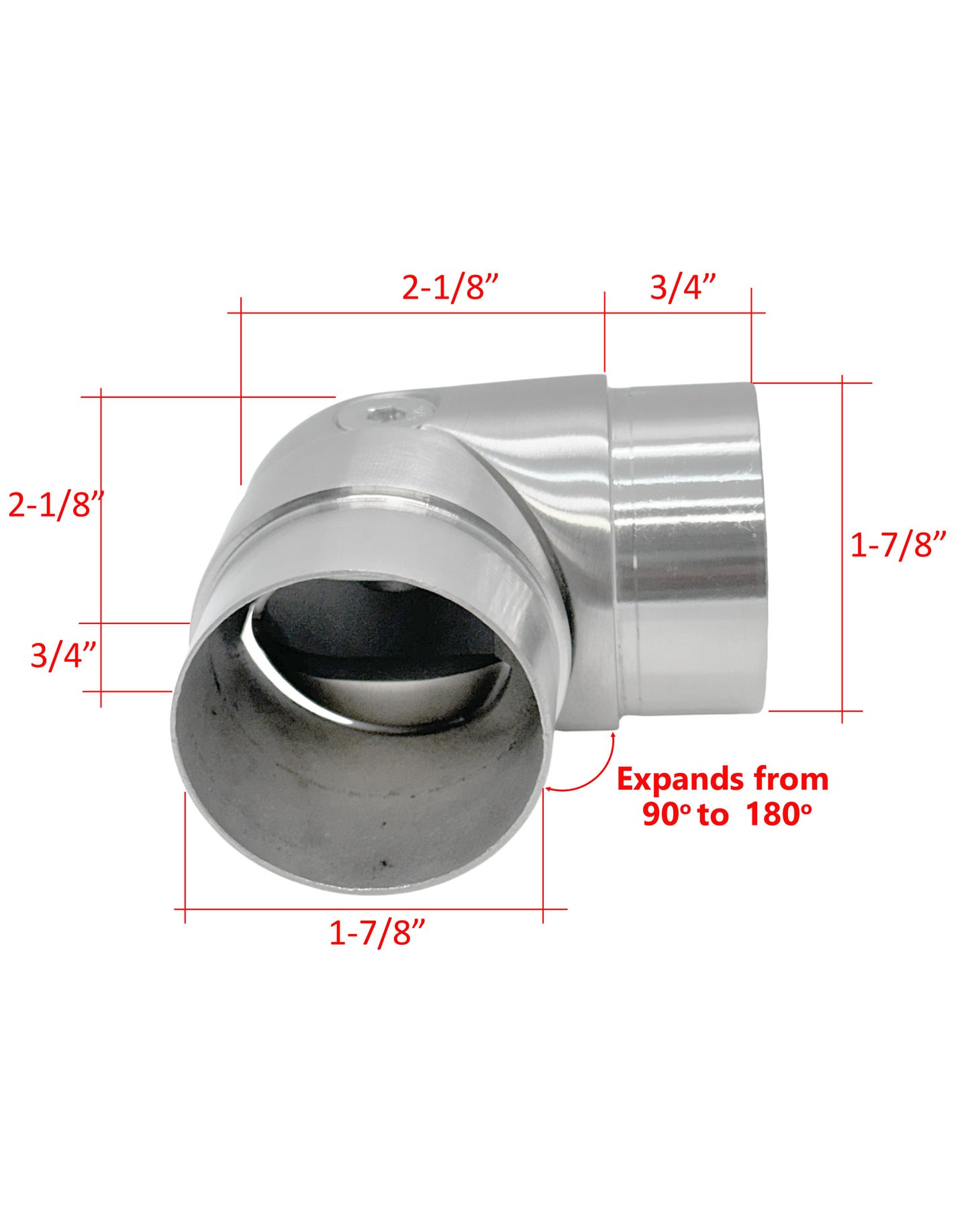 Adjustable Round Flush Angle for 2" Round Handrail Tube Stainless Steel 304 (P0320-200)