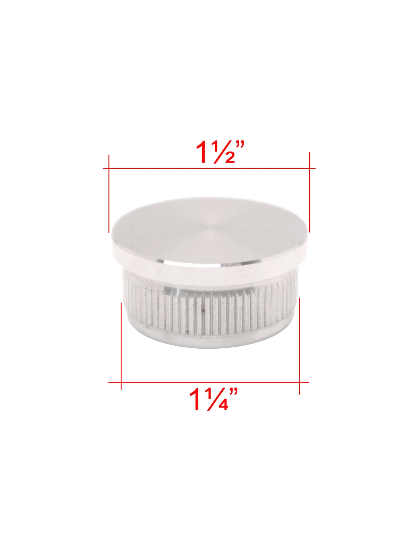 Stainless Steel Round End Cap Cover for 1 1/2" OD Round Tube for Top Rail (P0330-150) - SHEMONICO