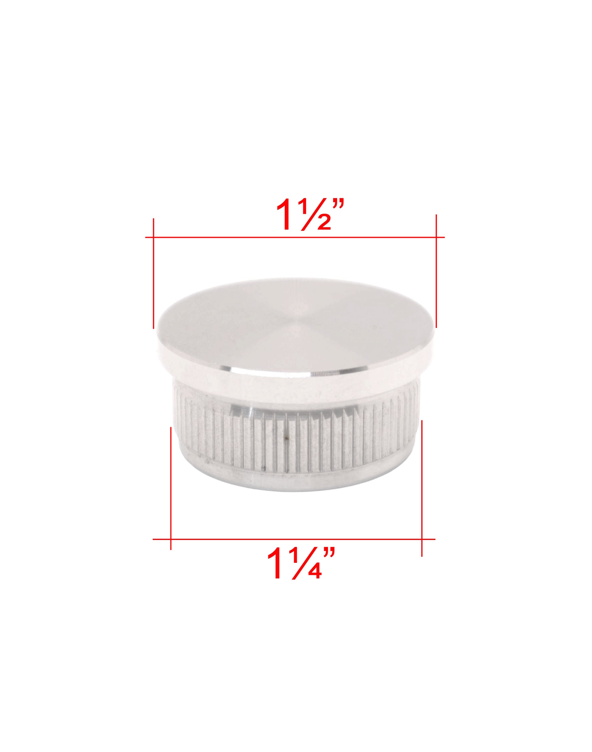 Stainless Steel Round End Cap Cover for 1 1/2" OD Round Tube for Top Rail (P0330-150) - SHEMONICO
