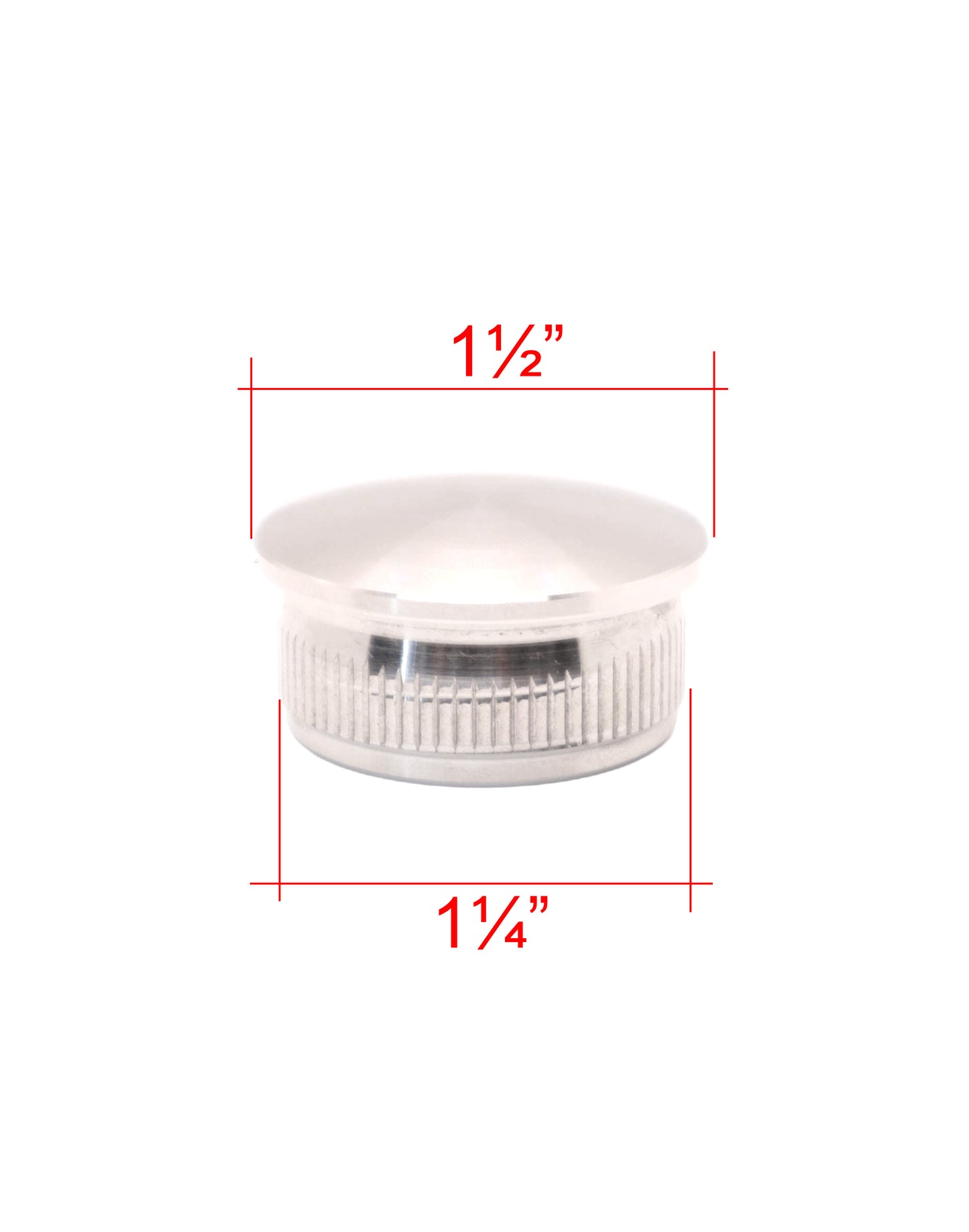 Stainless Steel Round End Cap Cover for 1 1/2" OD Round Tube for Top Rail (P0330-150) - SHEMONICO