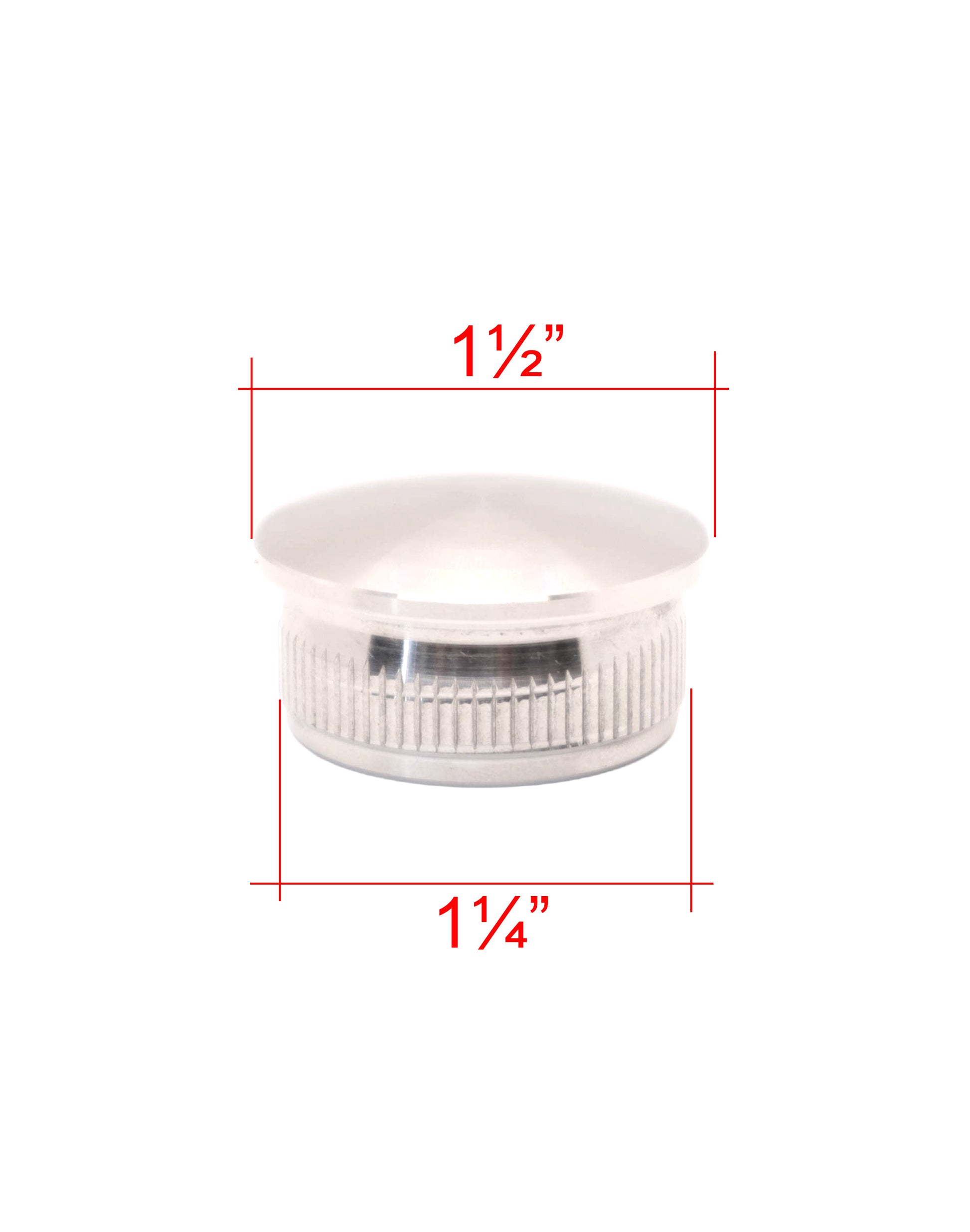 Stainless Steel Round End Cap Cover for 1 1/2" OD Round Tube for Top Rail (P0330-150) - SHEMONICO