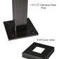 Stainless Steel Cable Railing Square Post 1.5" Wide, 42" Tall, 4" Base Plate & Cover, Black