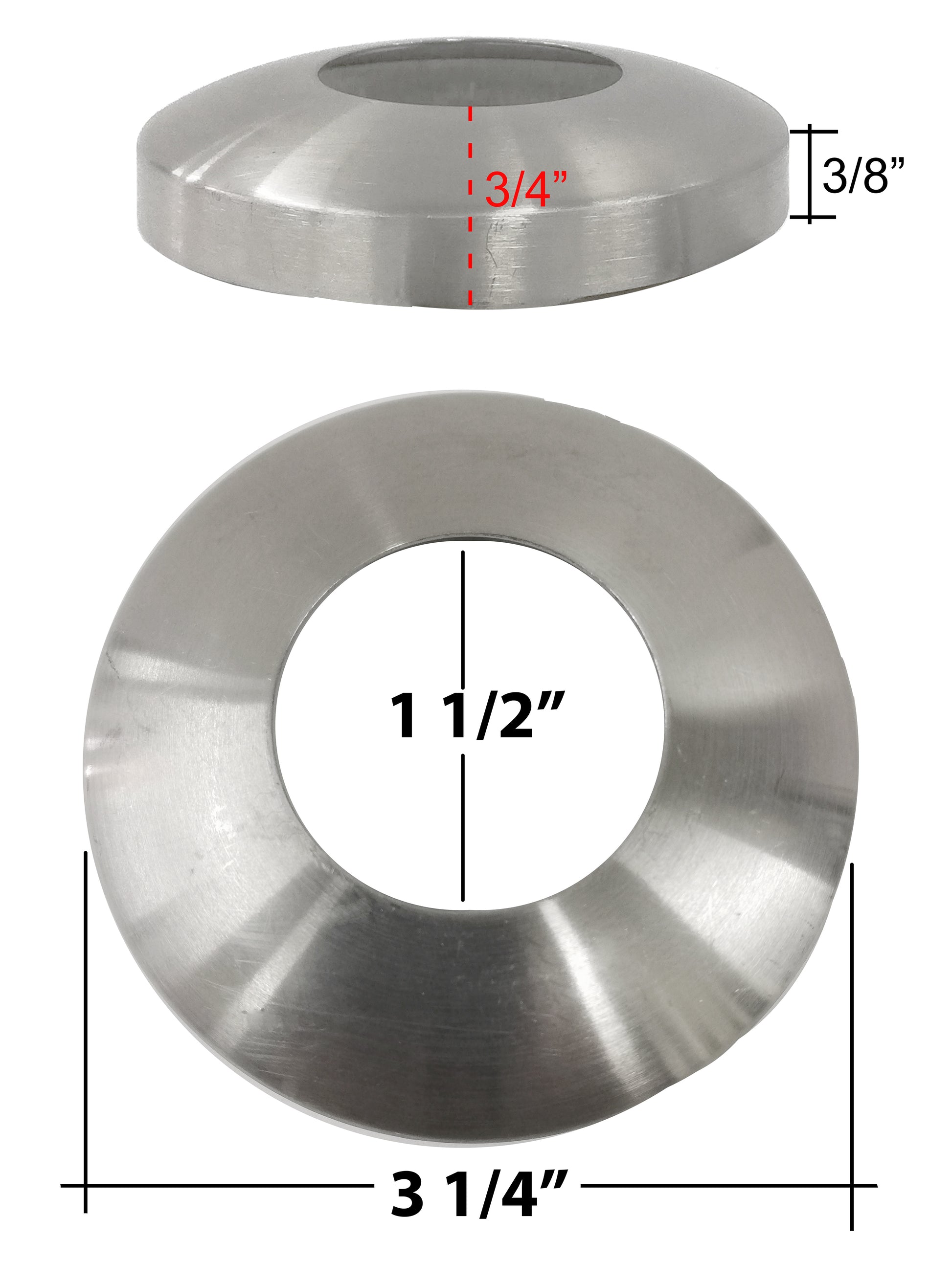 Stainless Steel 316 Grade Round Base Cover and Plate for 1-1/2" Post Fitting (C1050-150) - SHEMONICO