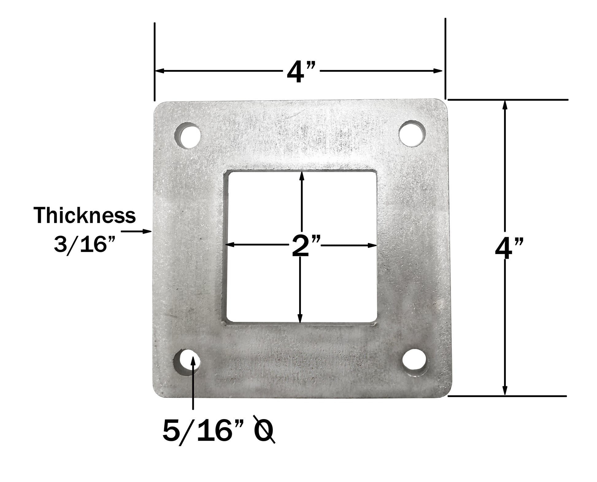 Stainless Steel 316 Grade Square Base Cover and Plate for 2" Post Fitting (C1060-200) - SHEMONICO