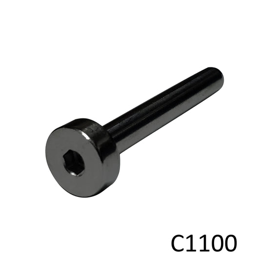 Black Oxide Stainless Steel Round Hex Flat Head Swage Stud Dead End Terminal (C1100-BO) - SHEMONICO