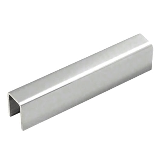 Slim cap rail for glass rail 10 ft U channel Stainless steel (G1016) - SHEMONICO