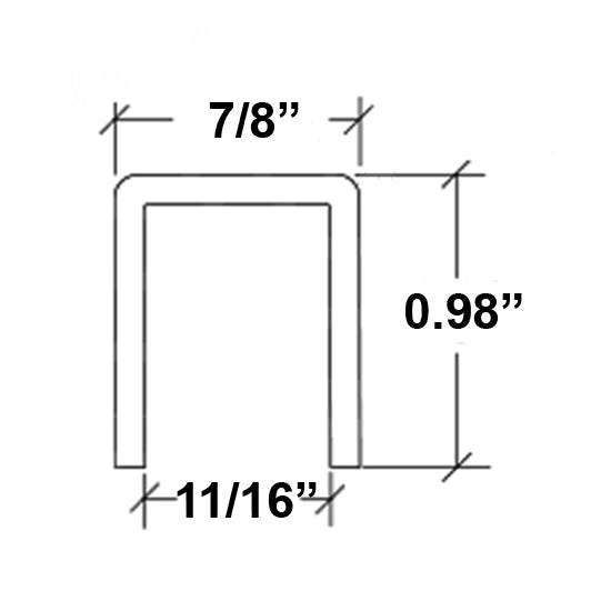 Slim cap rail for glass rail 10 ft U channel Stainless steel (G1016) - SHEMONICO