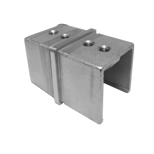 Square Connector for 1-1/2" Square Cap Railing Tube Flush Angle 180 T316 - SHEMONICO