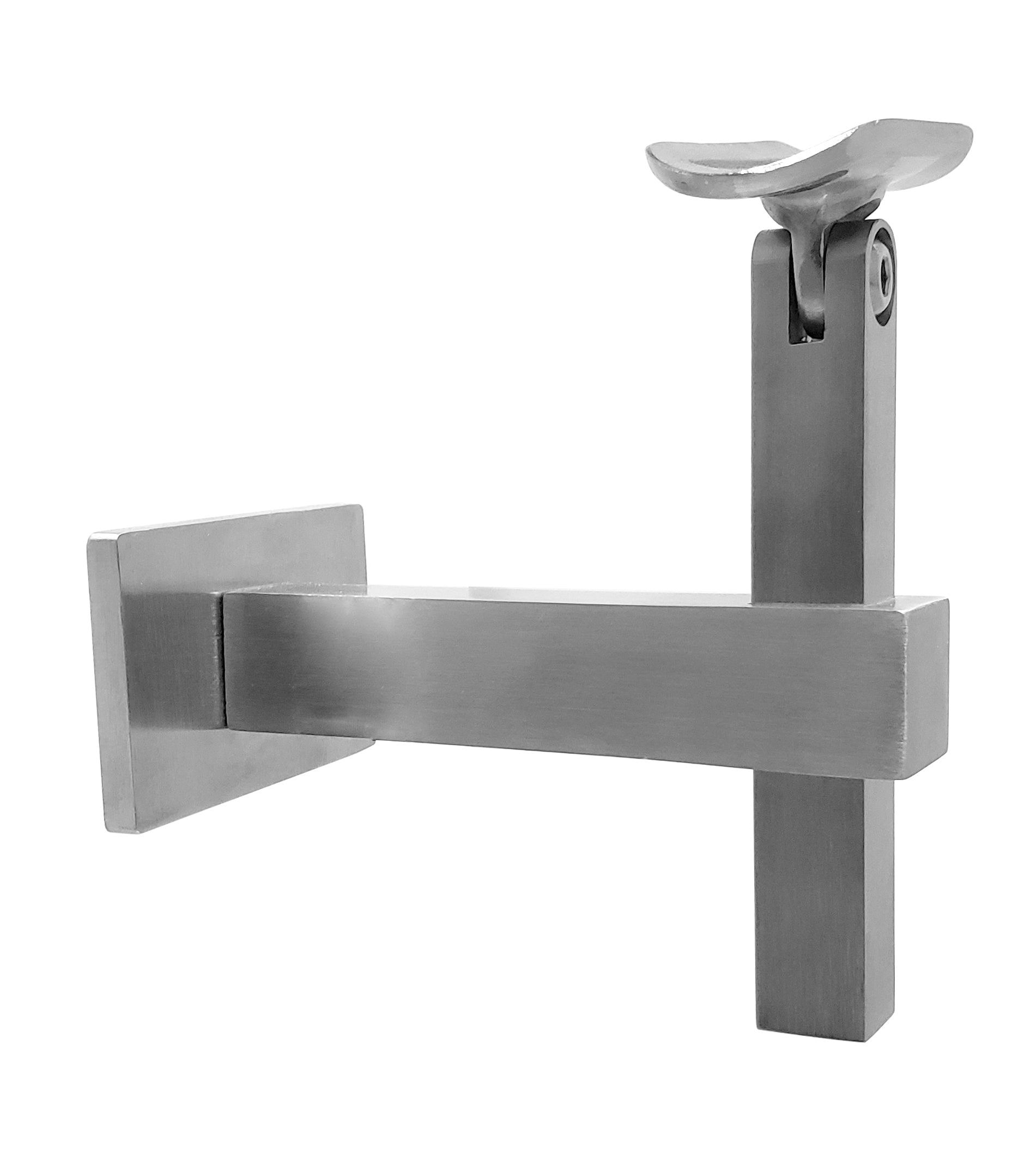 Square Adjustable Stainless Steel Handrail Wall Bracket or Flat/Curved Bottom Tube Mounting Brackets (G1020-SQR) - SHEMONICO