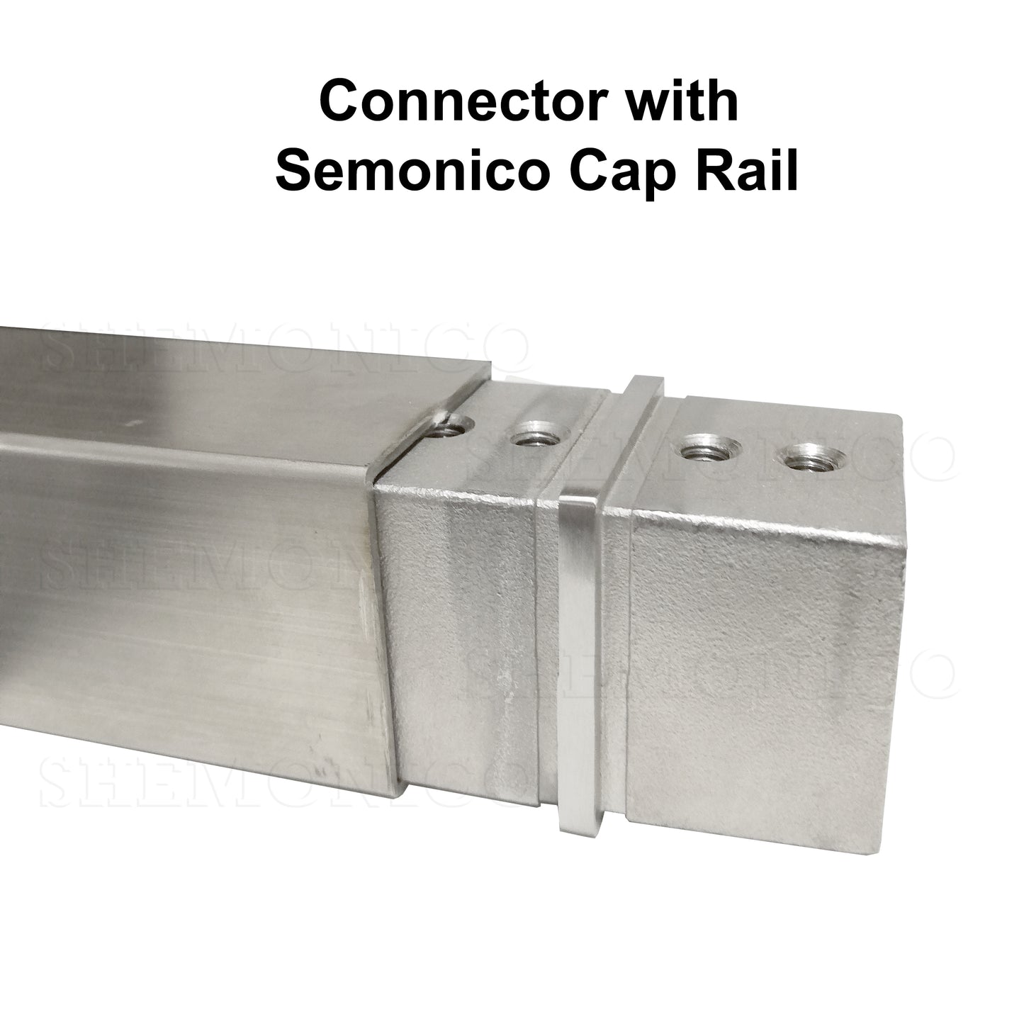 Square Connector for 1-1/2" Square Cap Railing Slot Tube Stainless Steel T316 (G1120-150-150) - SHEMONICO