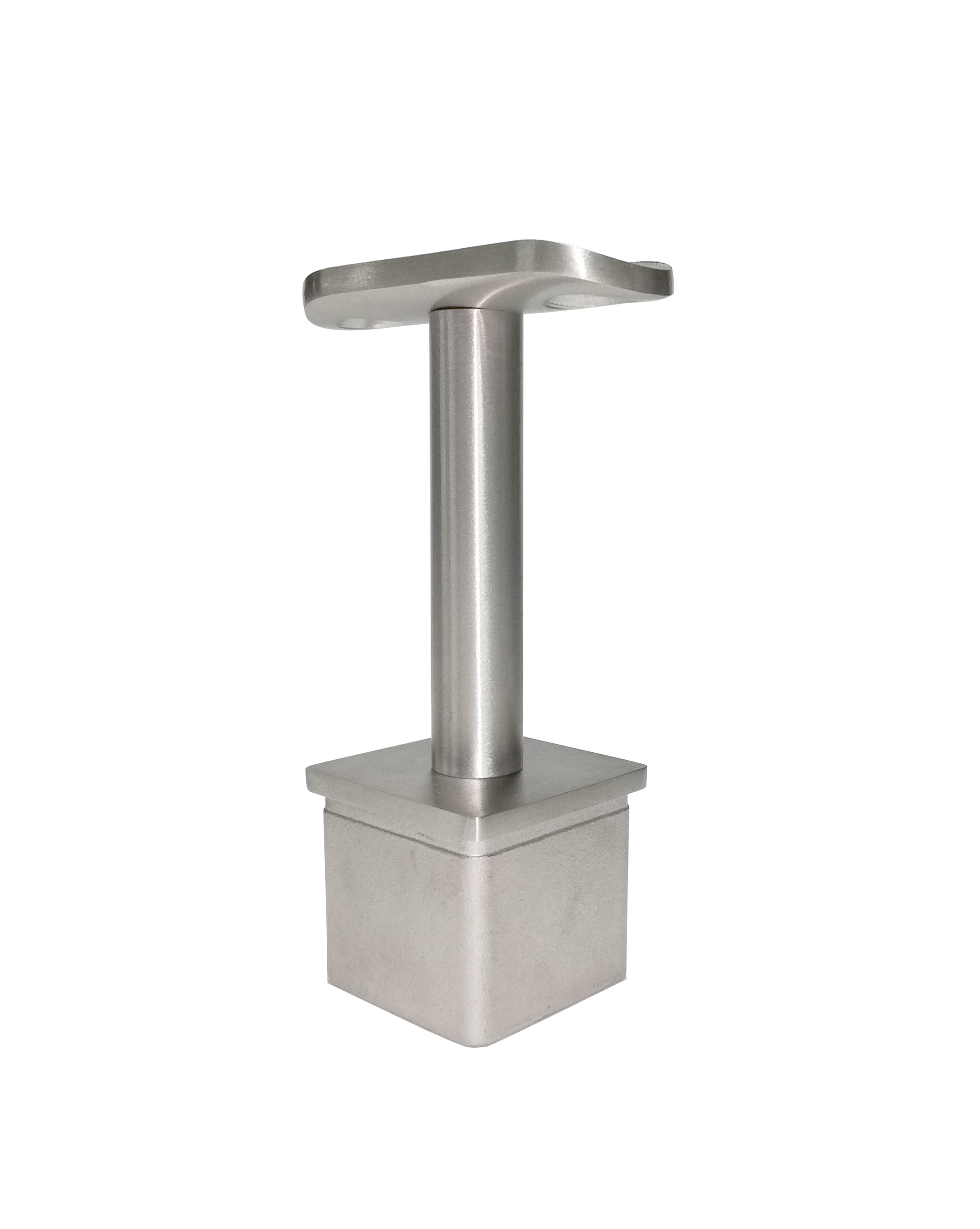 Round Stem Post Handrail Bracket Stainless Steel for 1-1/2" Post Fitting (P0100-150-FLAT-FIX-ROUND) - SHEMONICO