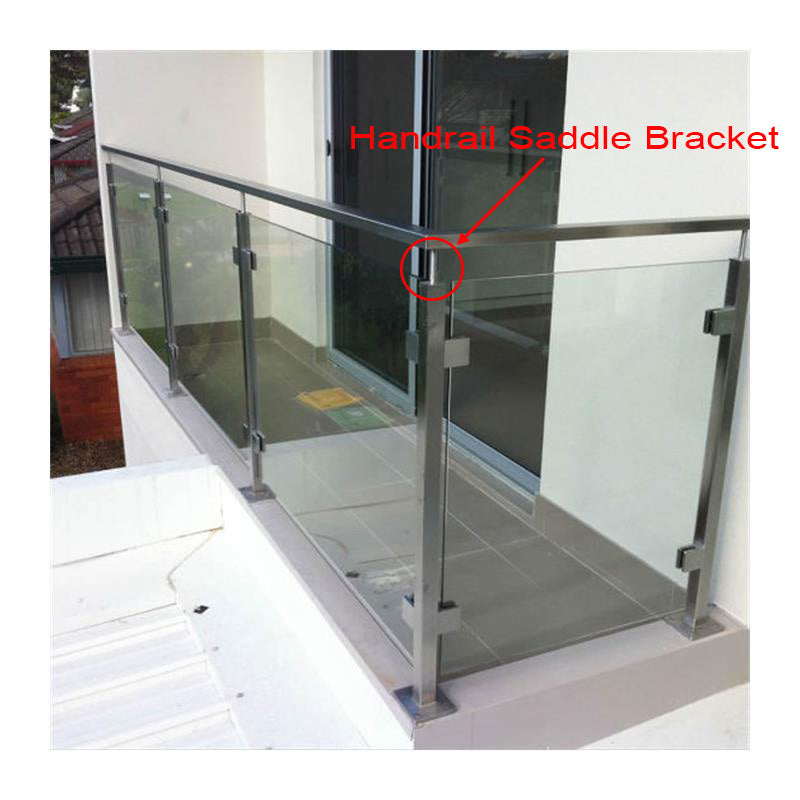 Round Stem Post Handrail Bracket Stainless Steel for 1-1/2" Post Fitting (P0100-150-FLAT-FIX-ROUND) - SHEMONICO