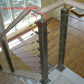 Round Stem Post Handrail Bracket Stainless Steel for 1-1/2" Post Fitting (P0100-150-FLAT-FIX-ROUND) - SHEMONICO
