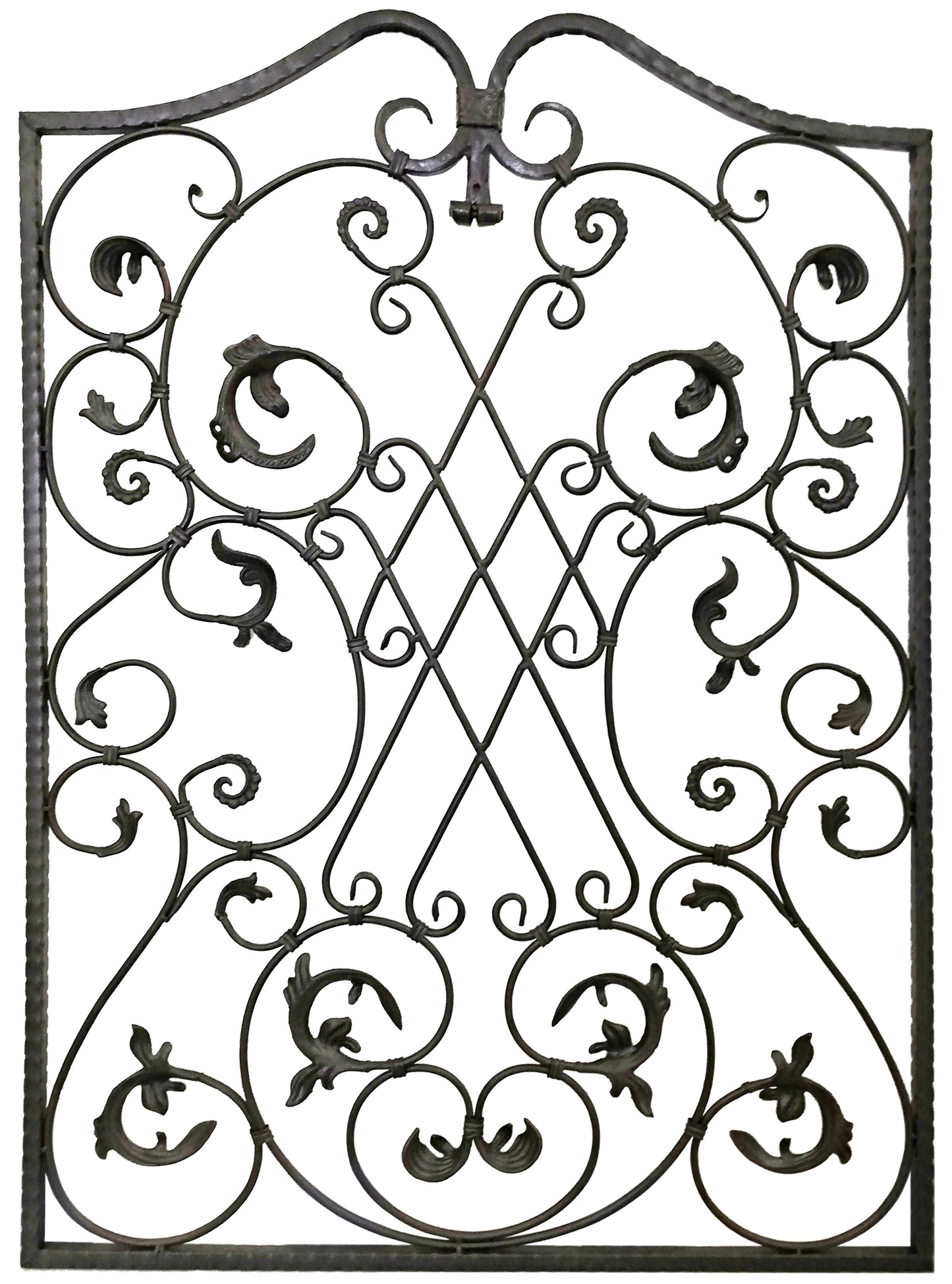 Decorative Ornamental Panel Fence 56" x 40" Wrought Iron Metal Outdoor (70038) - SHEMONICO