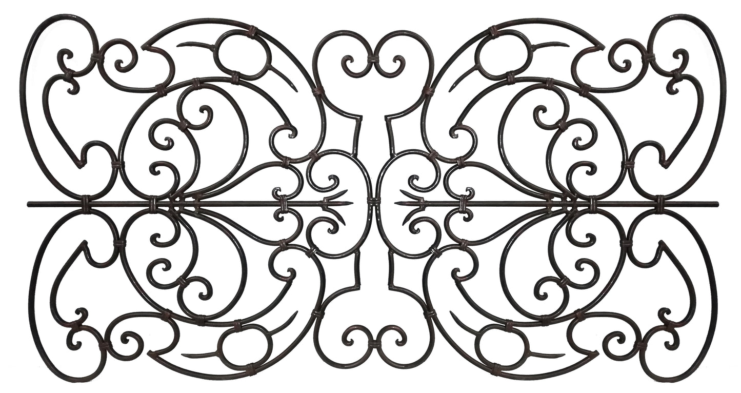 Decorative Ornamental Panel Fence 60" x 32" Wrought Iron Metal Outdoor (70042) - SHEMONICO