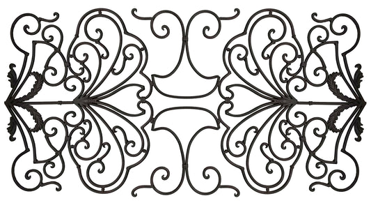 Decorative Ornamental Panel Fence 61" x 31.5" Wrought Iron Metal Outdoor (70044) - SHEMONICO